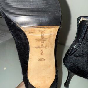 Manolo Blahnik Pony Hair Ankle Boots